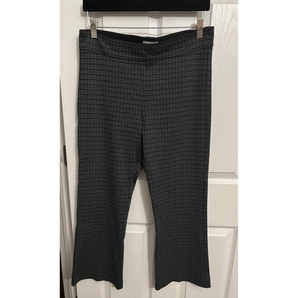 Avenue Montaigne | Leo F1637 Green/Gray Plaid Crop Flare Pants Sz 10‎
